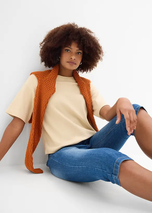 Jean slim, taille mi-haute, longueur 3/4, bonprix