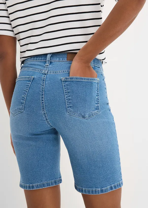 Bermuda en jean, taille mi-haute, bonprix