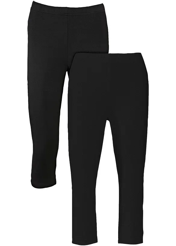 Schmal geschnittene Capri-Leggings (2er Pack), bonprix