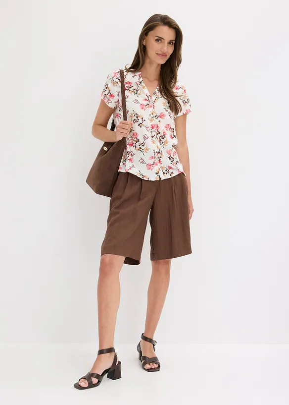 Kurzarmbluse aus reiner Viskose, bonprix