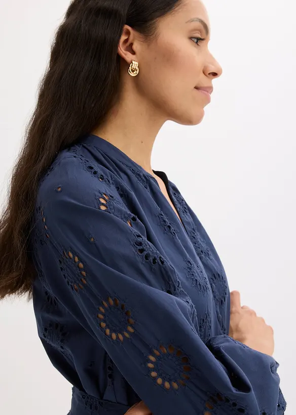Blusenkleid aus reiner Bio-Baumwolle, bonprix
