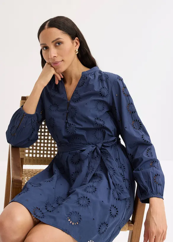 Blusenkleid aus reiner Bio-Baumwolle, bonprix