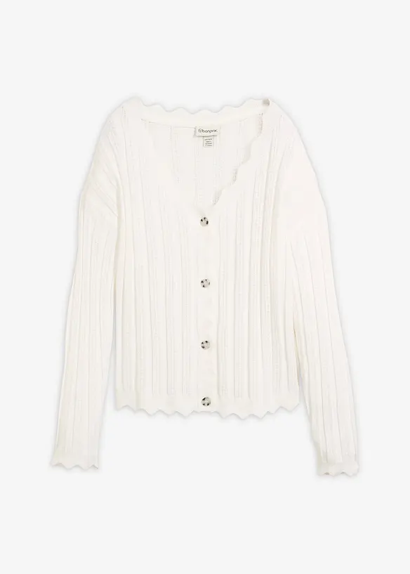 Kurze Ajour-Strickjacke, bonprix