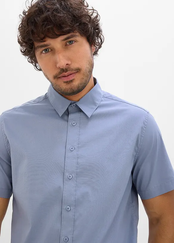 Chemise manches courtes extensible, slim, bonprix