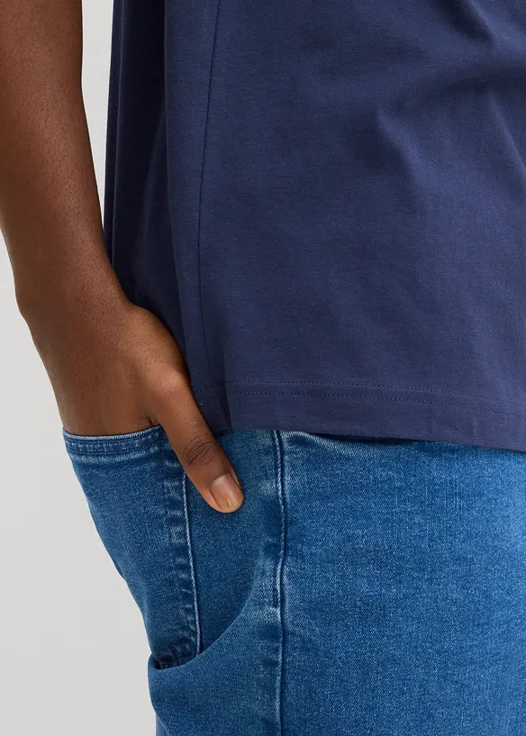 T-shirt col tunisien 100% coton, bonprix