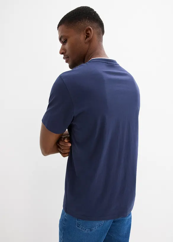 T-shirt col tunisien 100% coton, bonprix