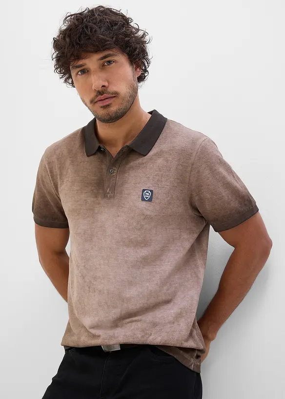 Polo piqu&eacute; aspect d&eacute;lav&eacute;, bonprix
