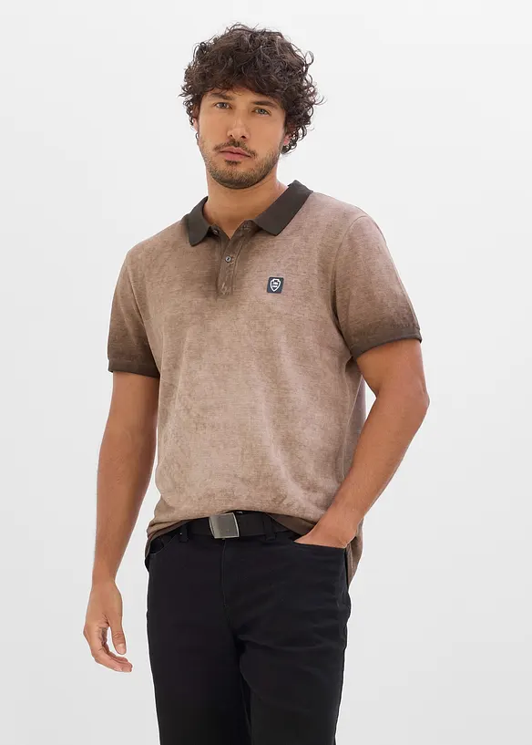Polo piqu&eacute; aspect d&eacute;lav&eacute;, bonprix