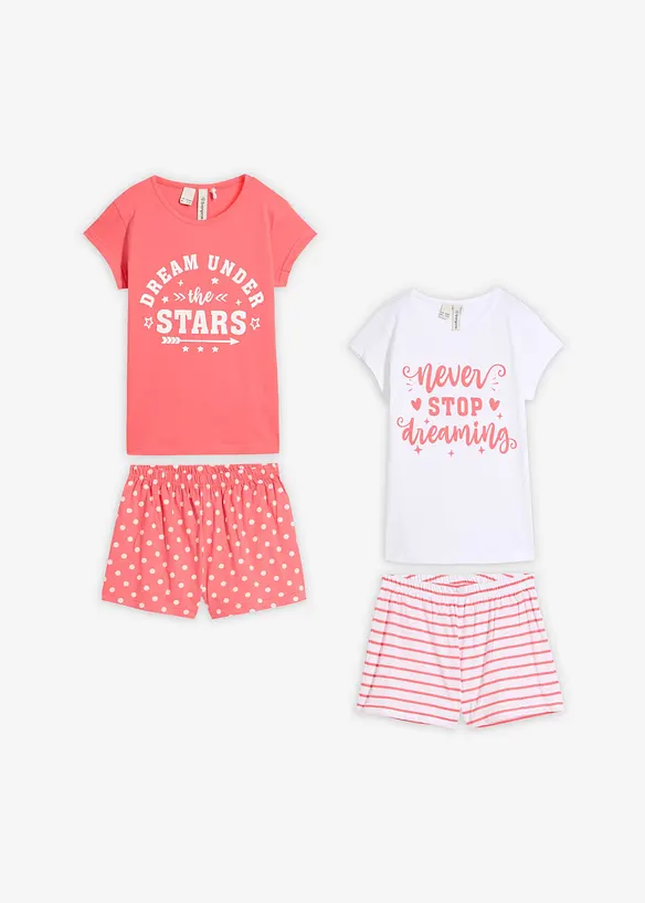 Shorty aus reiner Baumwolle mit kurzen &Auml;rmeln (4-tlg. Set), bonprix