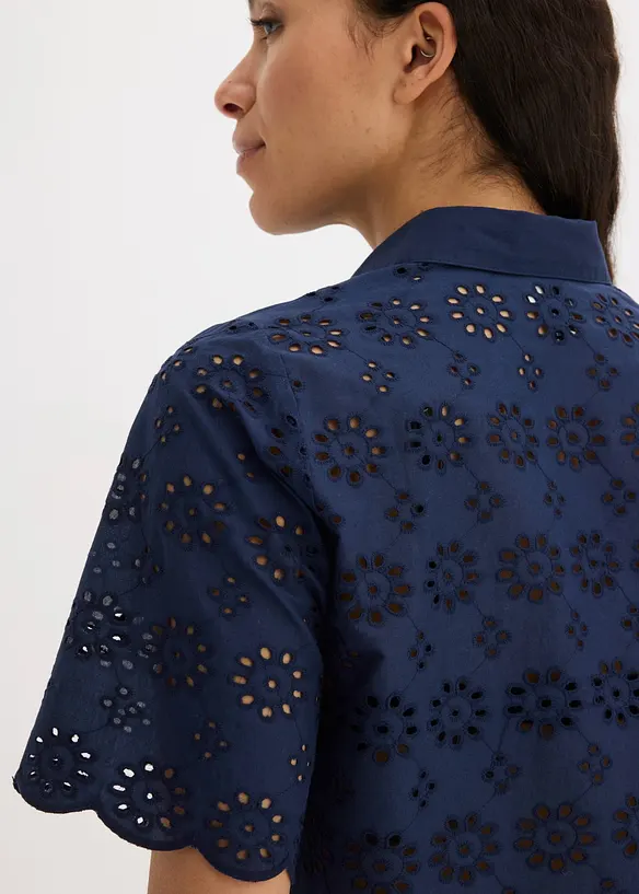 Chemisier &agrave; manches courtes, 100% coton, bonprix