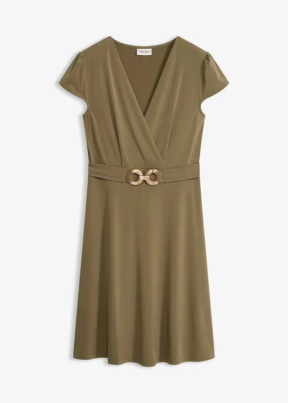 Jerseykleid mit dekorativer Schlie&szlig;e, bonprix