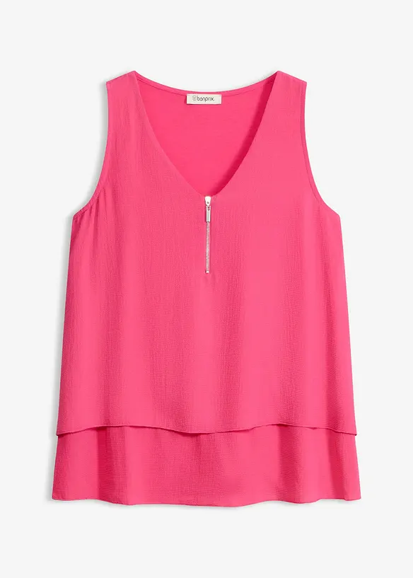 Top &agrave; encolure zipp&eacute;e, bonprix