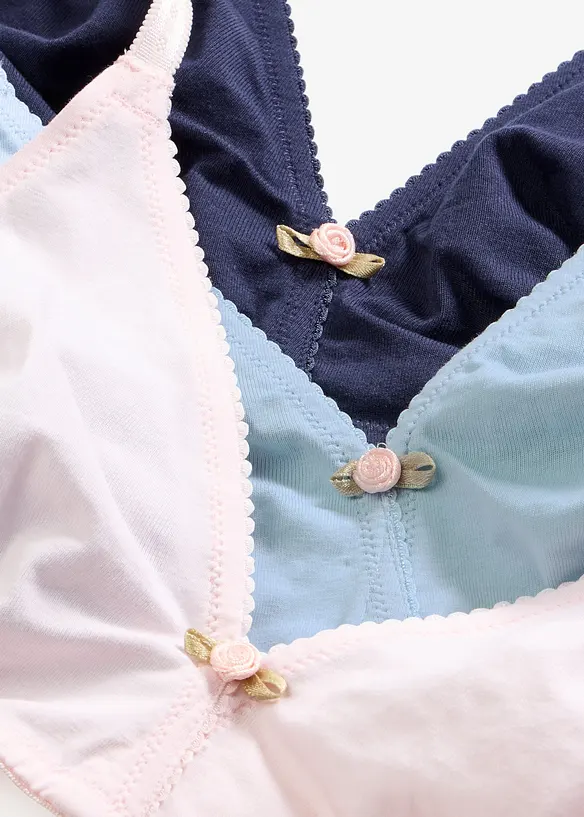 BH ohne B&uuml;gel mit Bio-Baumwolle (3er Pack), bonprix