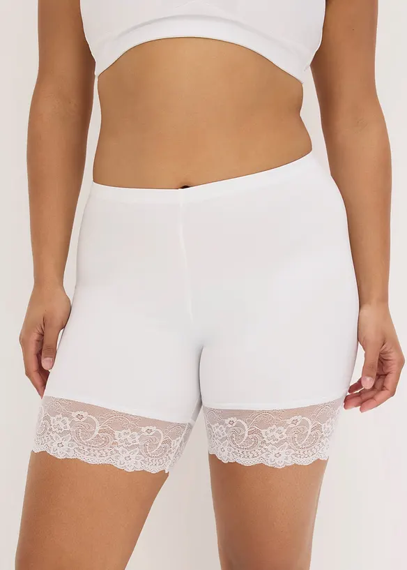 Cycliste anti-frottement en polyamide rafra&icirc;chissant avec jambe en dentelle, bonprix