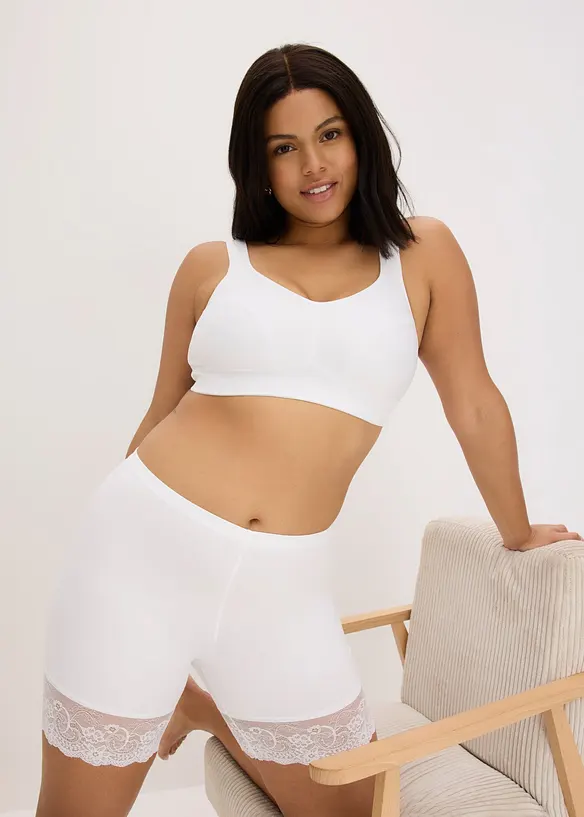 Cycliste anti-frottement en polyamide rafra&icirc;chissant avec jambe en dentelle, bonprix