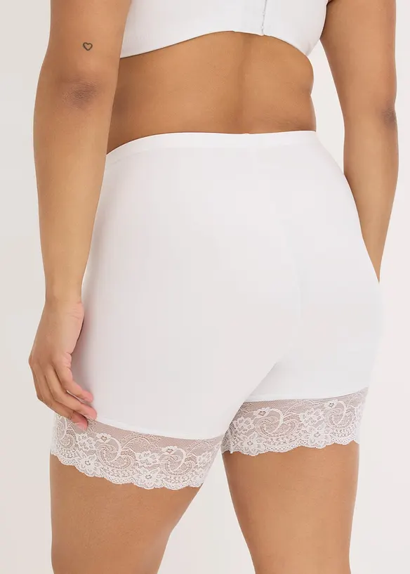 Cycliste anti-frottement en polyamide rafra&icirc;chissant avec jambe en dentelle, bonprix