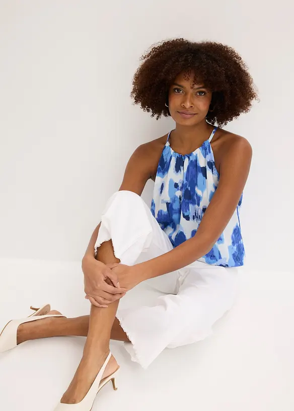 Blouse sans manches imprim&eacute;e, bonprix