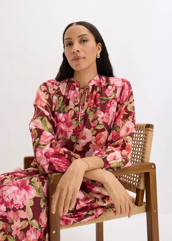 Midikleid aus flie&szlig;endem Viskose-Mix, bonprix