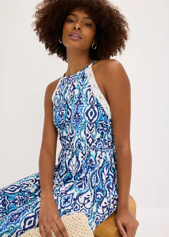 Robe midi &agrave; dentelle, bonprix