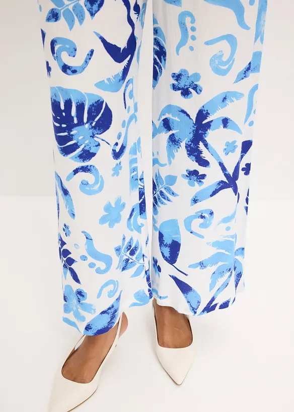 Pantalon large en viscose textur&eacute;e, bonprix