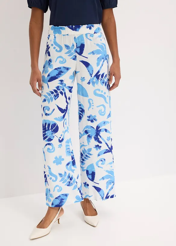 Pantalon large en viscose textur&eacute;e, bonprix