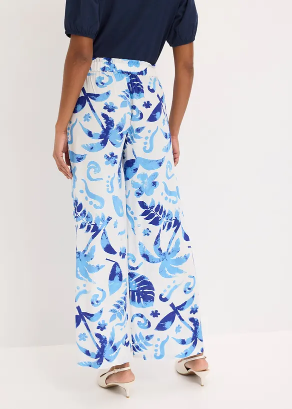 Pantalon large en viscose textur&eacute;e, bonprix