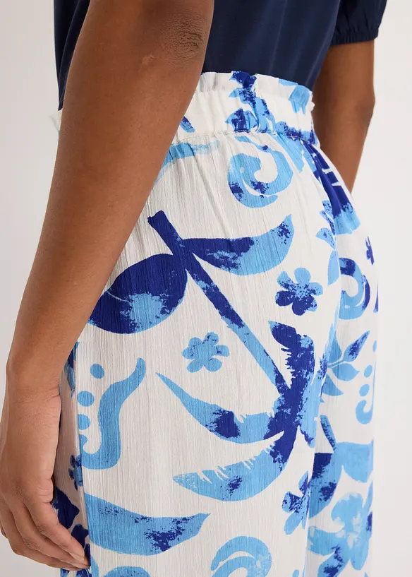 Pantalon large en viscose textur&eacute;e, bonprix