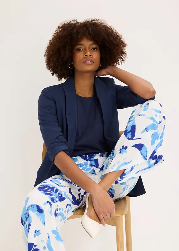 Pantalon large en viscose textur&eacute;e, bonprix