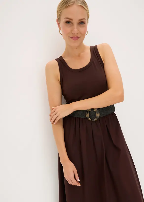 Jerseykleid im Materialmix, bonprix