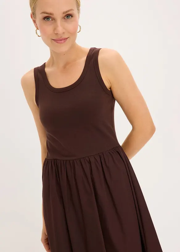 Jerseykleid im Materialmix, bonprix