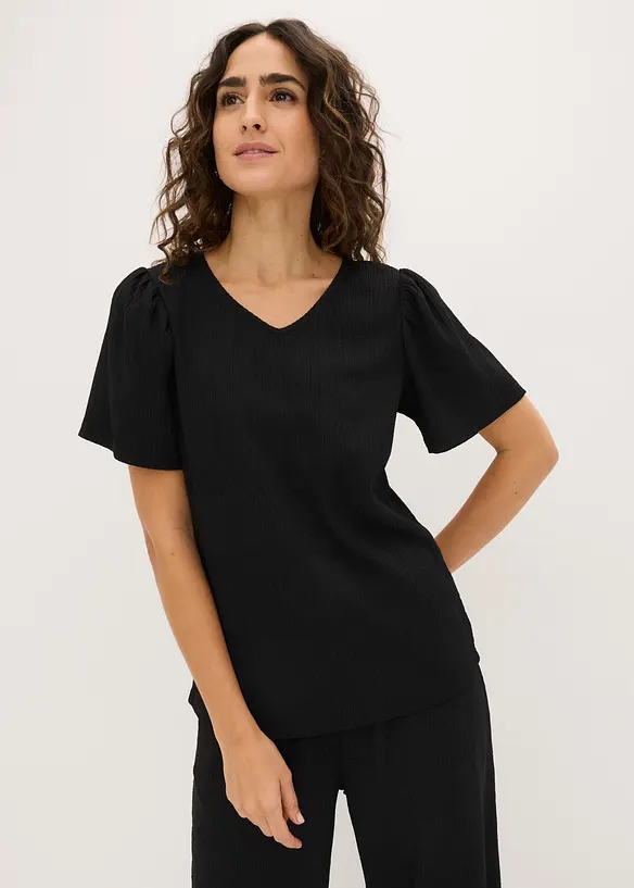 Shirt aus strukturiertem Cr&ecirc;pe, bonprix
