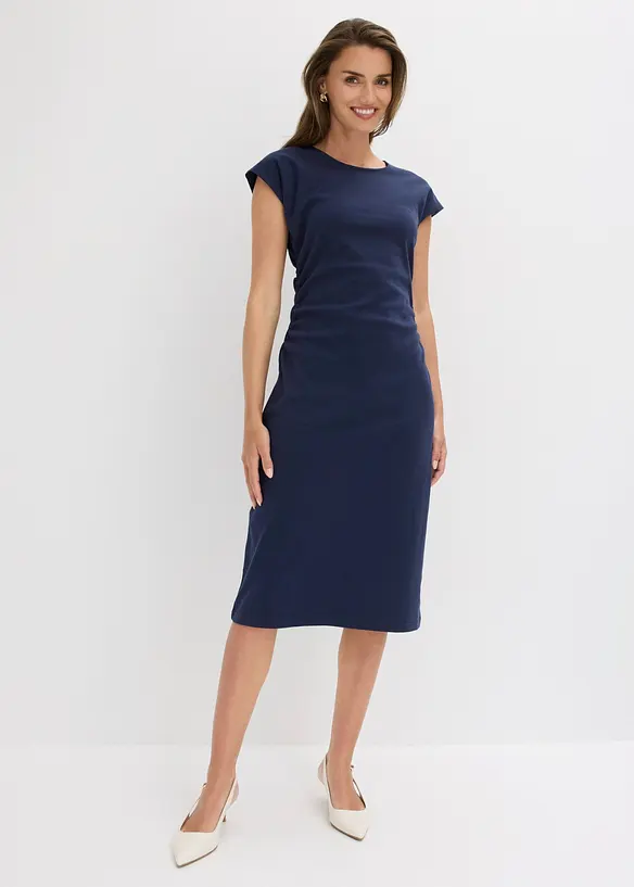 Midikleid mit geraffter Taille, bonprix