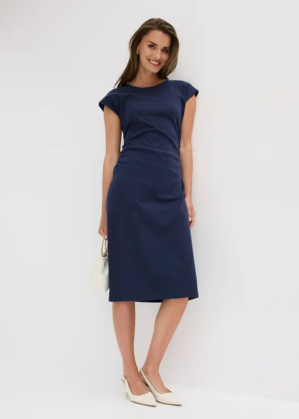 Midikleid mit geraffter Taille, bonprix