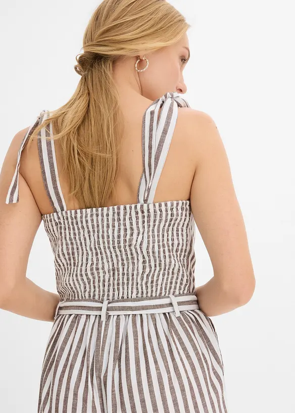 Jumpsuit aus Baumwoll-Leinen-Mix, bonprix