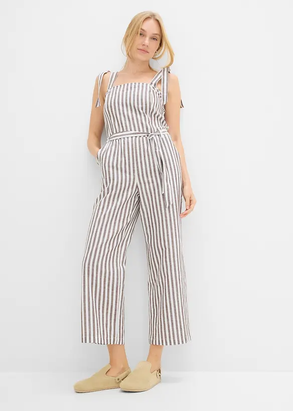 Jumpsuit aus Baumwoll-Leinen-Mix, bonprix