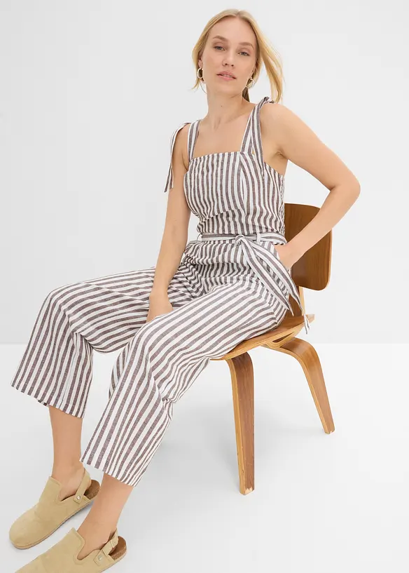 Jumpsuit aus Baumwoll-Leinen-Mix, bonprix