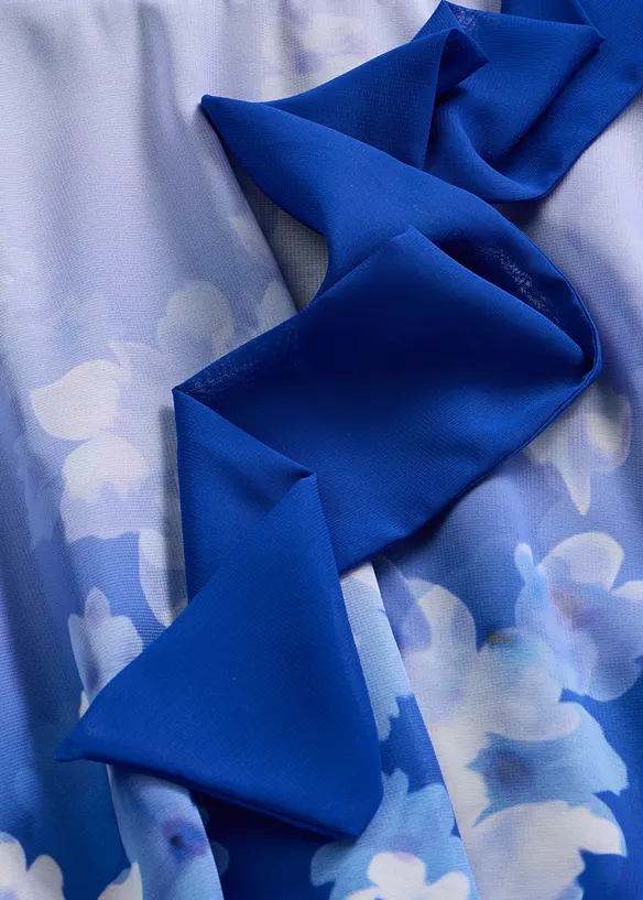 Chiffonkleid mit Zipfelsaum und Bindeband, bonprix