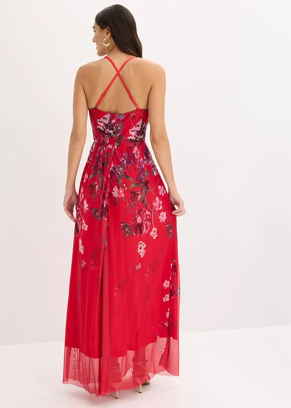 Maxikleid aus zartem T&uuml;ll mit Tr&auml;gern, bonprix