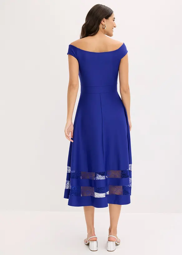 Robe col Bardot avec dentelle, bonprix