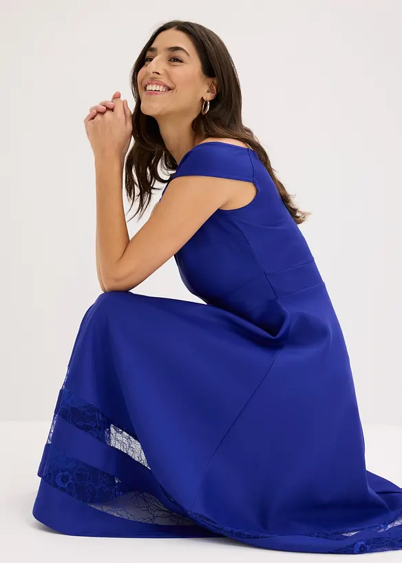 Robe col Bardot avec dentelle, bonprix