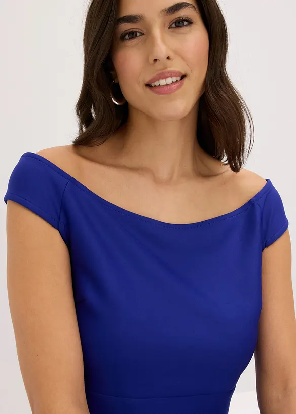 Robe col Bardot avec dentelle, bonprix