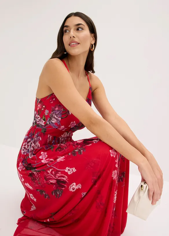 Maxikleid aus zartem T&uuml;ll mit Tr&auml;gern, bonprix