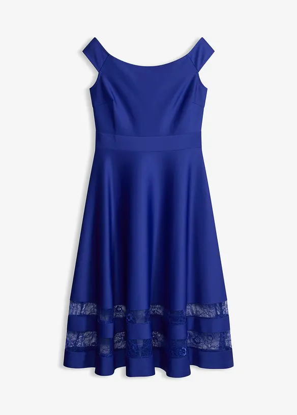 Robe col Bardot avec dentelle, bonprix