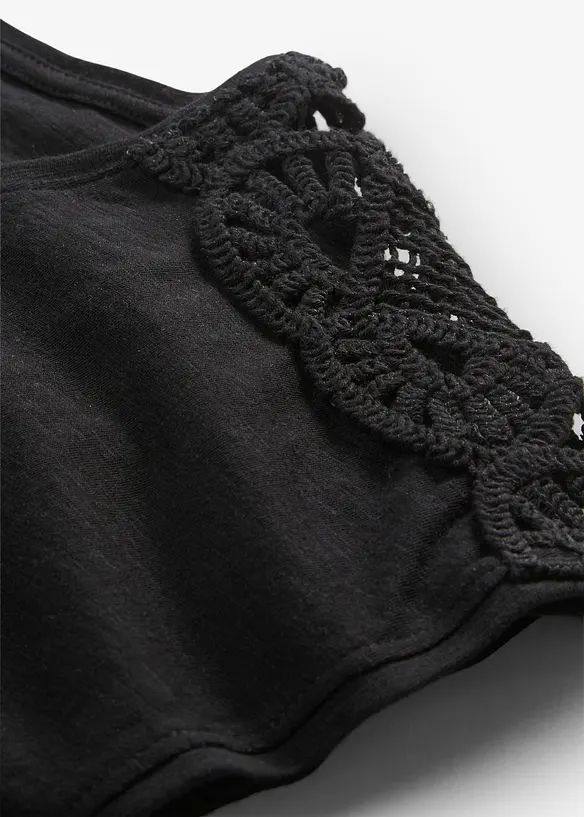 Shirt mit H&auml;keleins&auml;tzen, bonprix