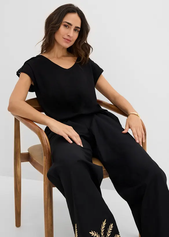 Shirt mit H&auml;keleins&auml;tzen, bonprix