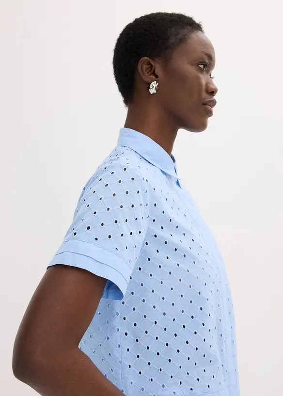 Chemisier &agrave; broderies anglaises, bonprix