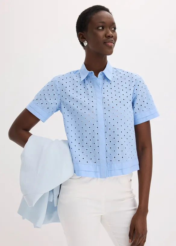 Chemisier &agrave; broderies anglaises, bonprix