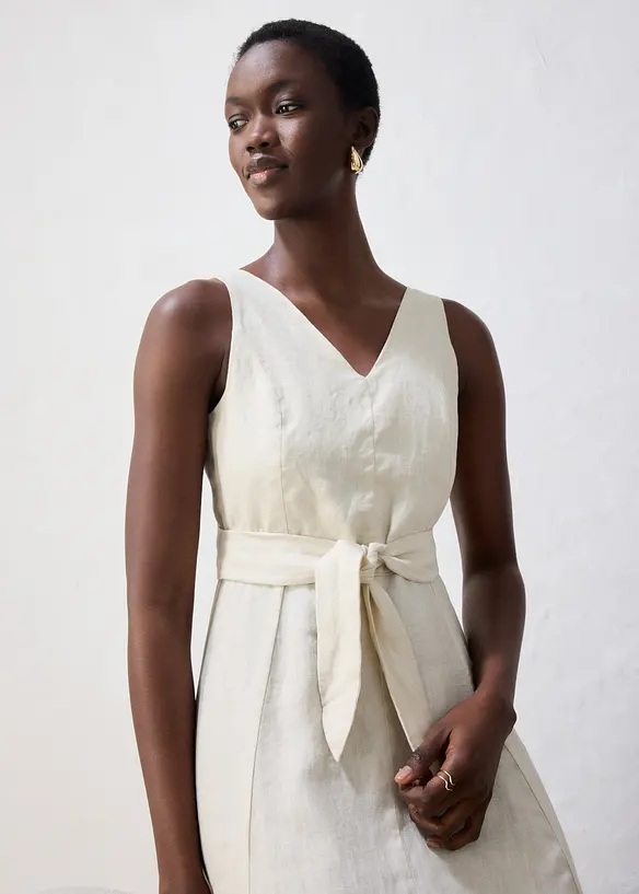 Midikleid aus reinem Leinen, bonprix