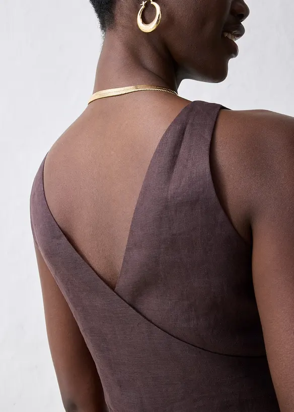 Robe midi 100% lin, bonprix