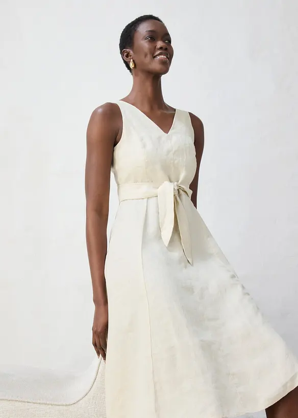 Midikleid aus reinem Leinen, bonprix